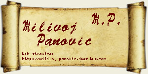 Milivoj Panović vizit kartica